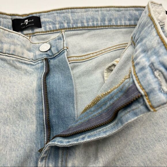 7 For All Mankind • High Waist Cropped Straight with Braided Belt - Picture 5 of 9